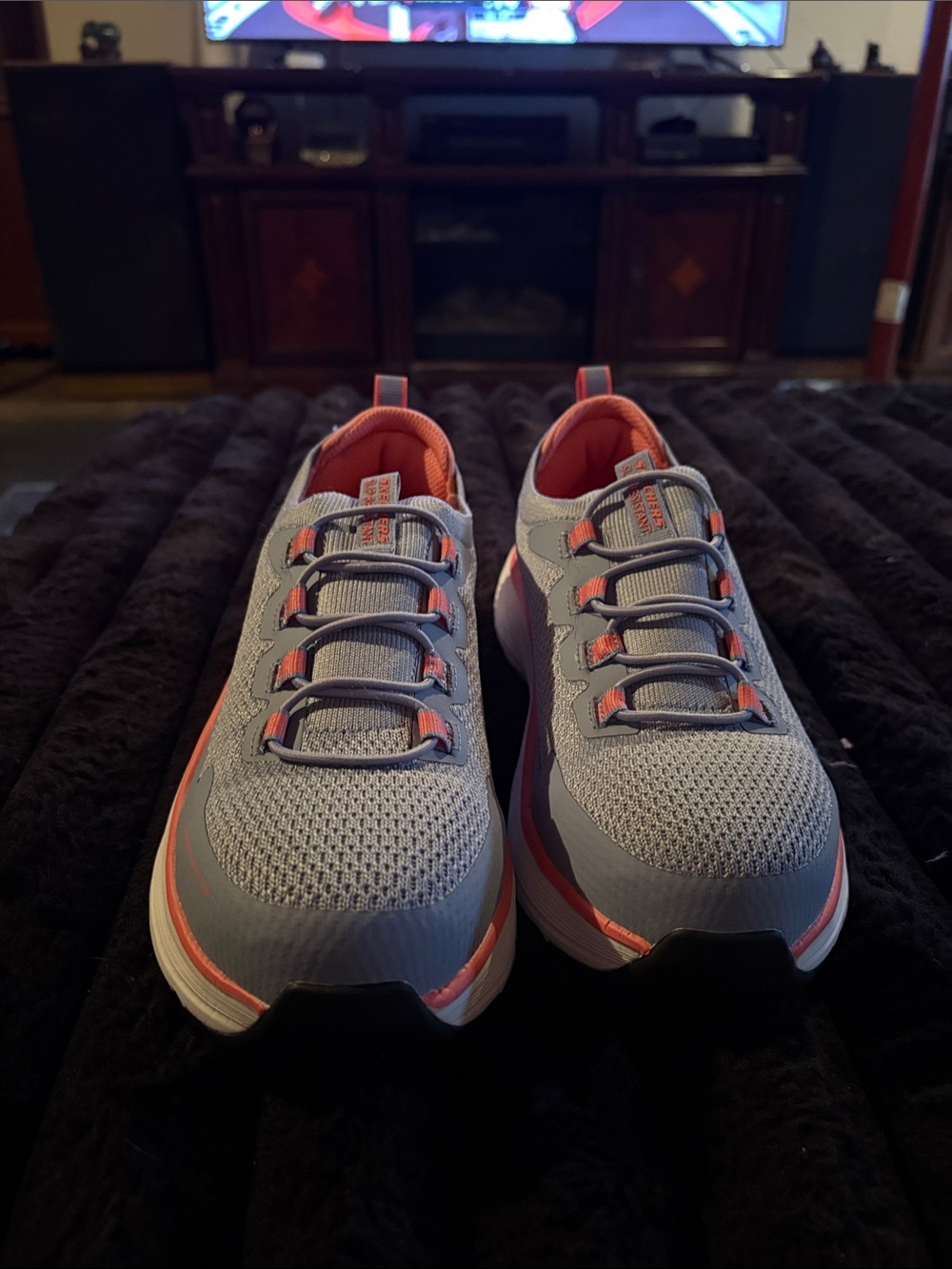 Skechers Grey and Coral Athletic Sneakers